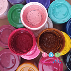 Bote con restos de pinturas BC