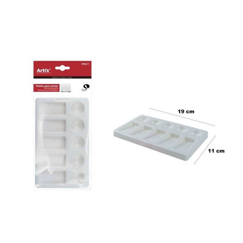 Paleta de plástico 6 furos 12.5X8.5cm