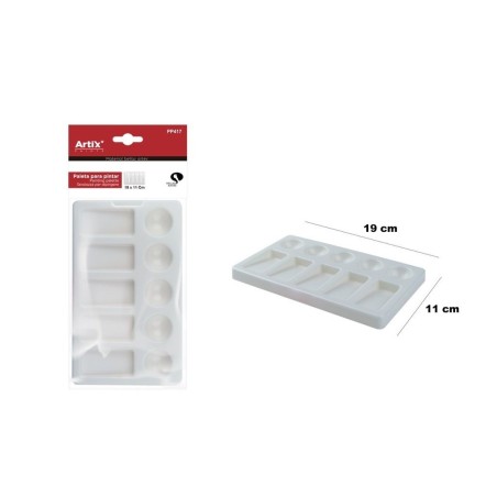 Paleta de plástico 6 furos 12.5X8.5cm