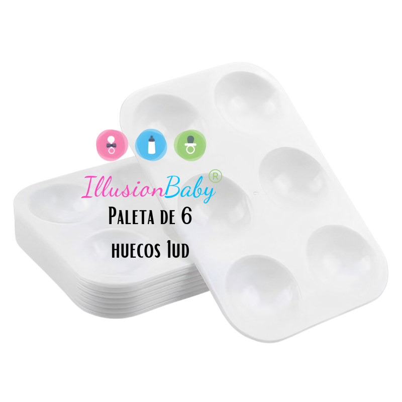 Paleta de tinta branca 6 furos