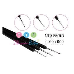 Set de pinceles finos 0, 00 y 000