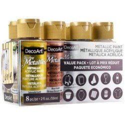 Pack de 8 pinturas dazzling metálicas acrílicas DecoArt 59ml/ud