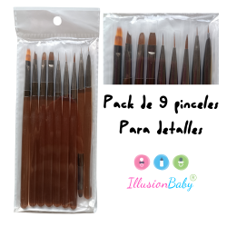 Pack de 9 pinceles para detalles