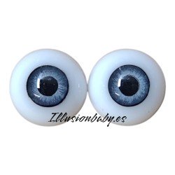 Ojos grisáceos de resina realizados a mano 18mm