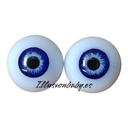 Ojos azul zafiro de resina realizados a mano 20mm