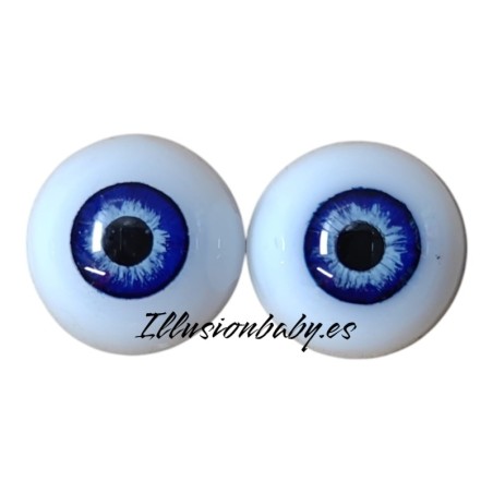 Ojos azul zafiro de resina realizados a mano 20mm