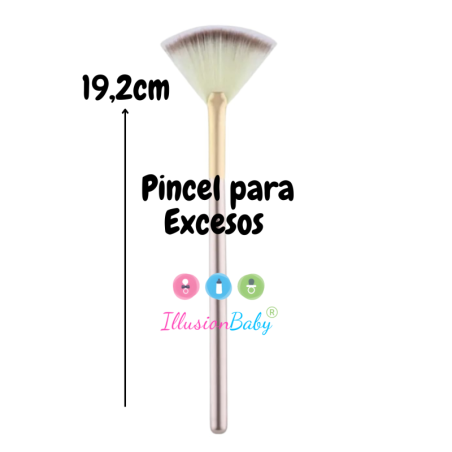 Pincel Leque Champanhe 19,2 cm - Perfeito para Remover Excessos em Reborns