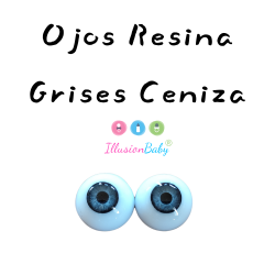 Ojos grises ceniza de resina realizados a mano 18mm
