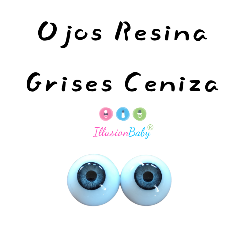 Ojos grises ceniza de resina realizados a mano 18mm