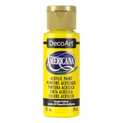 Bright Yellow Acrylic Matte Finish by DecoArt Americana 59ML