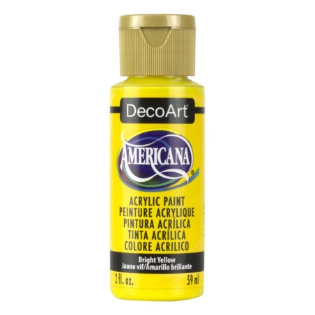 Bright Yellow Acrylic Matte Finish by DecoArt Americana 59ML