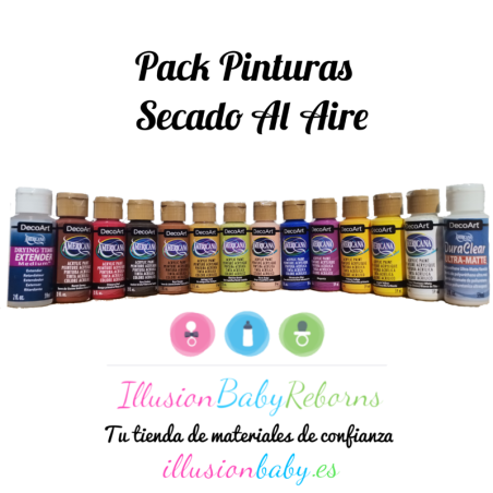 Pack Pinturas Secado Al Aire Americana 14ud x 59ml para Reborn