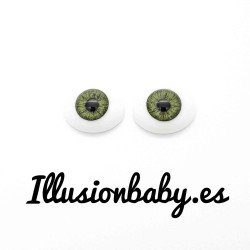 Eyes 24mm green glass planes
