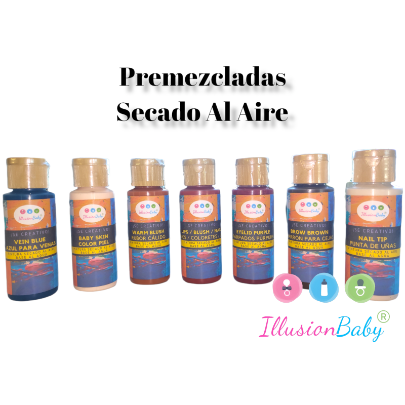 Pinturas Premezcladas Secado Al Aire 7 Colores Para Reborn
